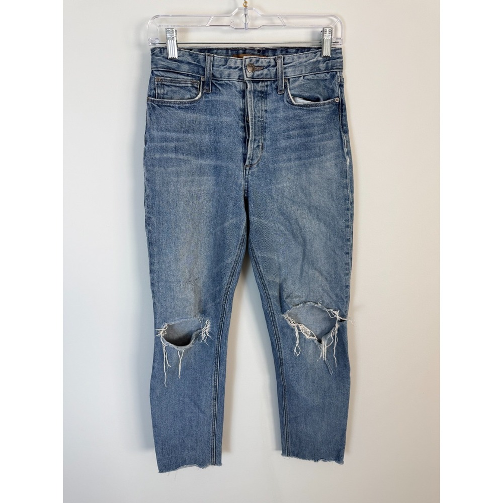 Joe's Frazer High Rise Straight Ankle Jeans Womens 26 Blue‎ Denim Distressed